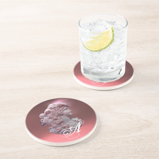 ANTIQUE CAMEO, LADY MIT GRAPEN MONOGRAM UNTERSETZER (Seite)