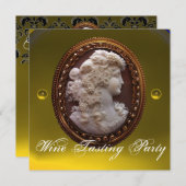 ANTIQUE CAMEO LADY, WEISSER GRABWEIN - PARTY EINLADUNG (Vorne/Hinten)