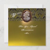 ANTIQUE CAMEO LADY, WEISSER GRABWEIN - PARTY EINLADUNG (Rückseite)