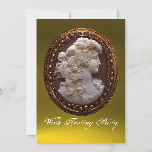 ANTIQUE CAMEO LADY, WEISSER GRABWEIN - PARTY EINLADUNG (Vorderseite)