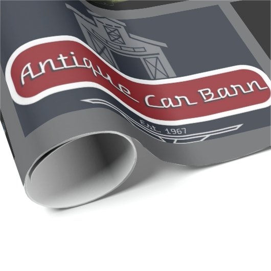 Antique Car Barn  Geschenkpapier (Rolleneckpunkt)