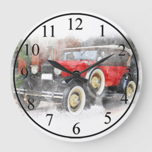 Antique Car Große Wanduhr