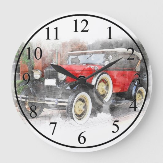 Antique Car Große Wanduhr (Vorderseite)