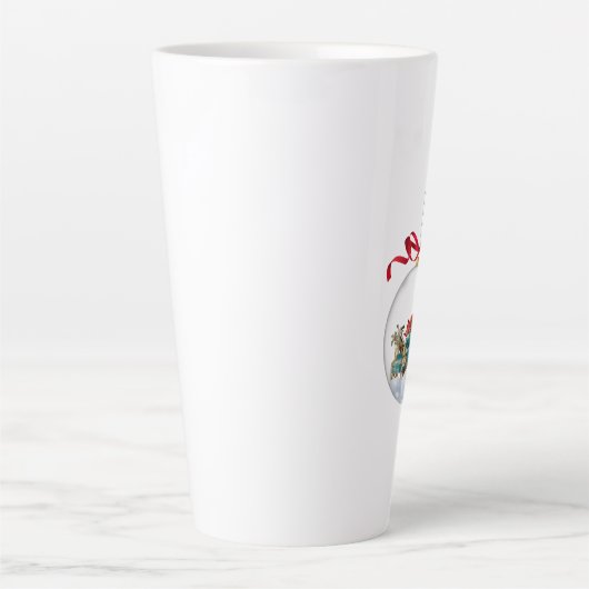 Antique Car in a Clear Christmas Bauble Milchtasse (Vorderseite)