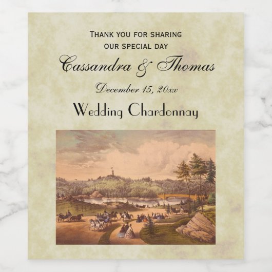 Antique Central Park #1, beängstigend BG #3 Weinetikett (Einzelnes Label)