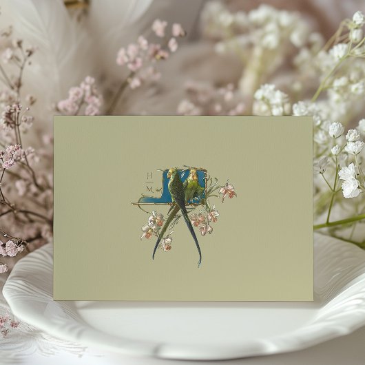 Antique Charm Parrot "Save the Date" Einladung