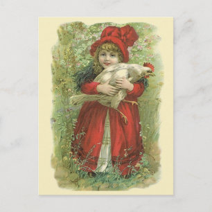 Antique Chicken Bauer Bio Egg Business PCs Postkarte