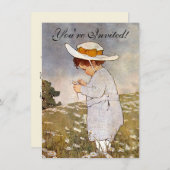 Antique Child Picking - Blume Einladung (Vorne/Hinten)