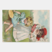 Antique Child Picking - Blume Geschenkpapier Set (Vorderseite 2)