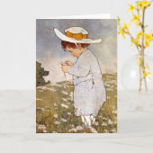 Antique Child Picking - Blume Karte (Gelbe Blume)
