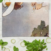 Antique Child Picking - Blume Küchentuch (Gefaltet)