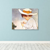 Antique Child Picking - Blume Leinwanddruck (Insitu (Holzboden))