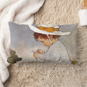 Antique Child Picking - Blume Lendenkissen (Decke)