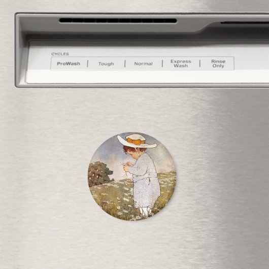 Antique Child Picking - Blume Magnet (In Situ (Geschirrspüler))