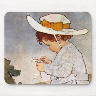 Antique Child Picking - Blume Mousepad