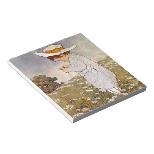 Antique Child Picking - Blume Notizblock (angewinkelt)