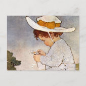 Antique Child Picking - Blume Postkarte (Vorderseite)