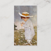Antique Child Picking - Blume Visitenkarte (Rückseite)