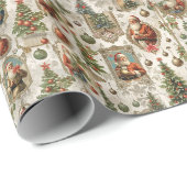 Antique Christmas Ephemera | Retro Santa Vintage  Geschenkpapier (Rolleneckpunkt)