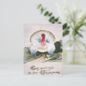 Antique Christmas Turkey Postkarte (Stehend Vorderseite)