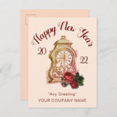 Antique Clock Business Happy New Year Postcard Postkarte (Vorne/Hinten)