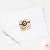 Antique Clock Danke Stickers, Brown Quadratischer Aufkleber (Umschlag)