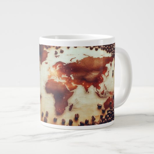 Antique Coffee World Map Tassen (Vorderseite Rechts)