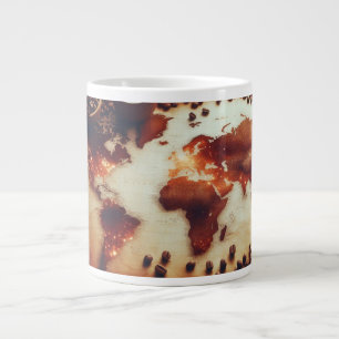 Antique Coffee World Map Tassen