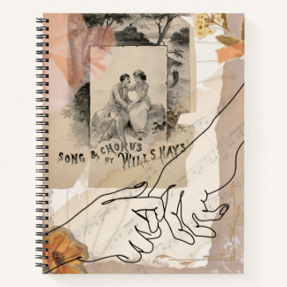 Antique Collage Romantic Floral Ephemera Notizblock