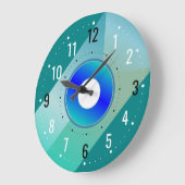 Antique & Contemporary Décor - Modernes Aquamarin Große Wanduhr (Winkel)