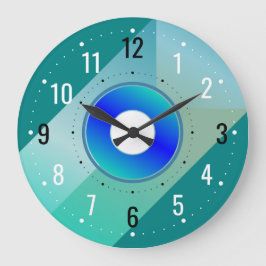 Antique & Contemporary Décor - Modernes Aquamarin Große Wanduhr