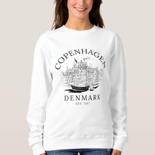 Antique Copenhagen Denmark Scenery Sweatshirt (Vorderseite)