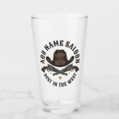 Antique Cowboy Guns ADD NAME Old Wild West Saloon Glas (Vorderseite)