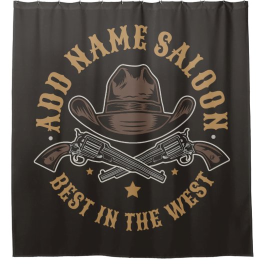 Antique Cowboy Guns ADNAME Old Wild West Saloon Duschvorhang (Vorderseite)