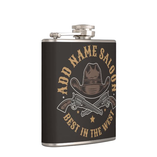 Antique Cowboy Guns ADNAME Old Wild West Saloon Flachmann (Rechts)