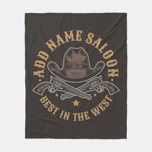 Antique Cowboy Guns ADNAME Old Wild West Saloon Fleecedecke (Vorderseite)