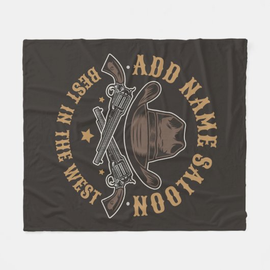 Antique Cowboy Guns ADNAME Old Wild West Saloon Fleecedecke (Vorderseite (Horizontal))