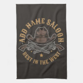 Antique Cowboy Guns ADNAME Old Wild West Saloon Geschirrtuch (Vertikal)