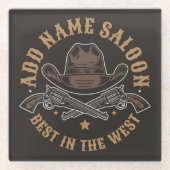 Antique Cowboy Guns ADNAME Old Wild West Saloon Glasuntersetzer (Vorderseite)
