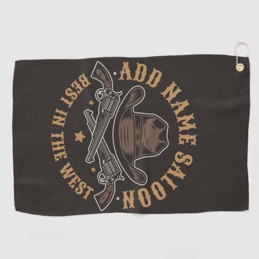 Antique Cowboy Guns ADNAME Old Wild West Saloon Golfhandtuch (Horizontal)