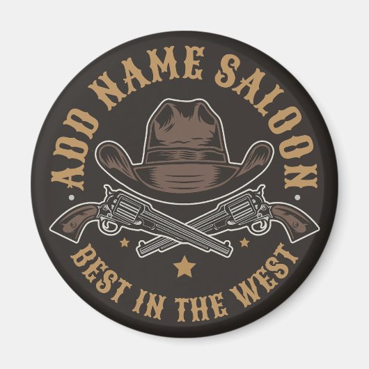 Antique Cowboy Guns ADNAME Old Wild West Saloon Magnet (Vorne)