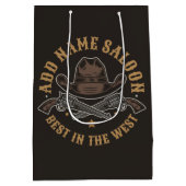 Antique Cowboy Guns ADNAME Old Wild West Saloon Mittlere Geschenktüte (Rückseite)