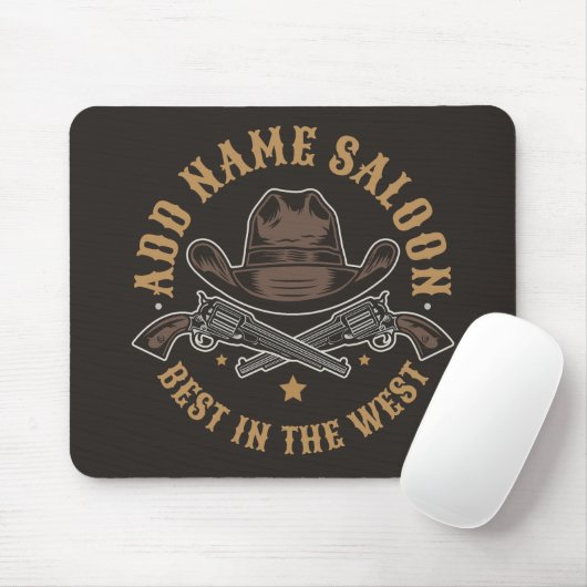 Antique Cowboy Guns ADNAME Old Wild West Saloon Mousepad (Mit Mouse)