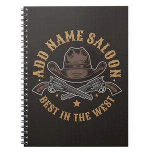 Antique Cowboy Guns ADNAME Old Wild West Saloon Notizblock