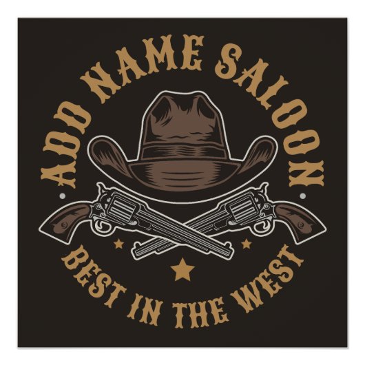 Antique Cowboy Guns ADNAME Old Wild West Saloon Poster (Vorderseite)