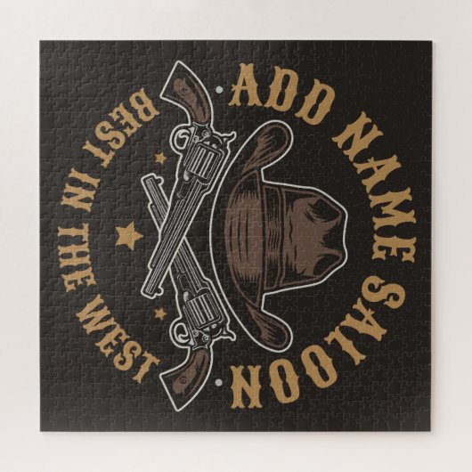 Antique Cowboy Guns ADNAME Old Wild West Saloon Puzzle (Horizontal)