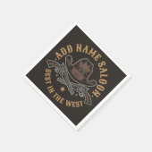 Antique Cowboy Guns ADNAME Old Wild West Saloon Serviette (Ecke)