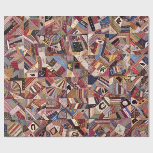 Antique Crazy Quilt Pattern - Kunstgewerbe Geschenkpapier (Flach)