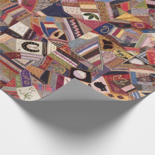 Antique Crazy Quilt Pattern - Kunstgewerbe Geschenkpapier (Ecke)