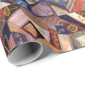 Antique Crazy Quilt Pattern - Kunstgewerbe Geschenkpapier (Rolleneckpunkt)